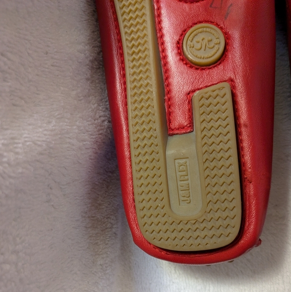 Johnston and Murphy Women's Red soft Leather luxury Driving Moccasin Shoe 7.5 M - Picture 7 of 9